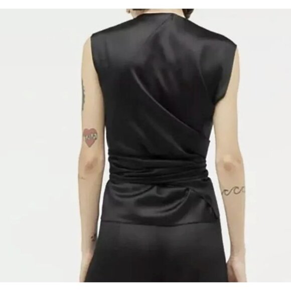 Plus-size Rare NARCISO RODRIGUEZ for ZARA, draped, tied asymmetric 3X, black - Picture 5 of 5